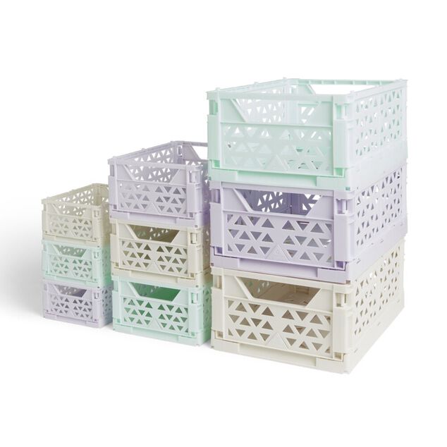 Caisse pliable vert pastel 9,1L- 33x23xH14cm