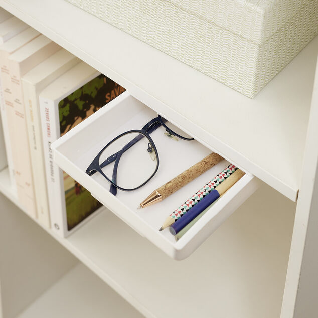 Tiroir de rangement adhésif blanc 22x15x3,5cm