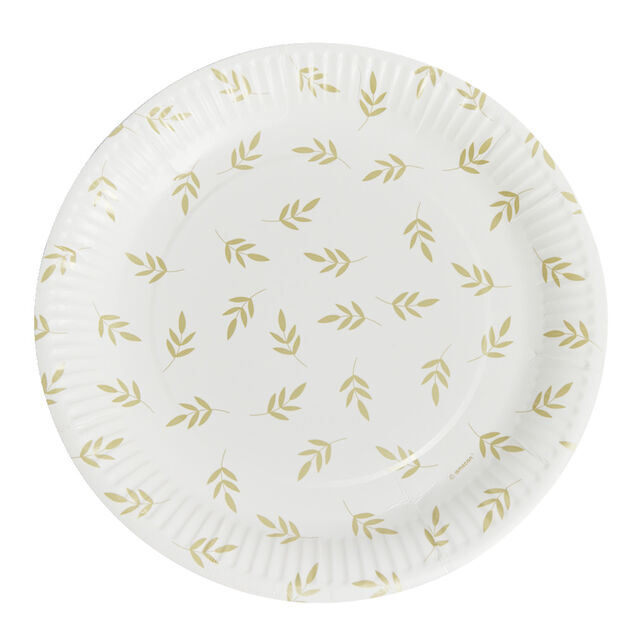 Lot de 8 assiettes motif nature carton &Oslash;23cm