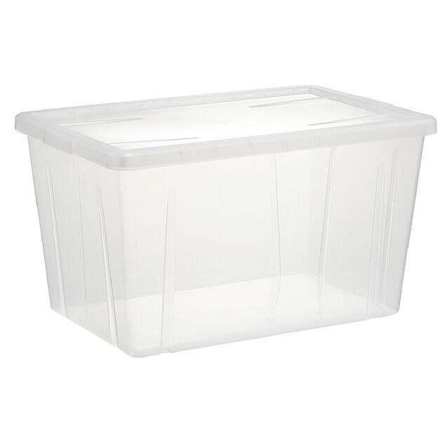 Bo&icirc;te de rangement transparente avec couvercle 54L