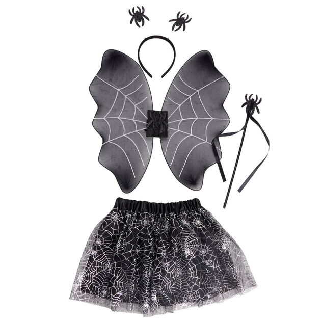 D&eacute;guisement enfant fille Halloween araign&eacute;e 2 pi&egrave;ces noir taille unique