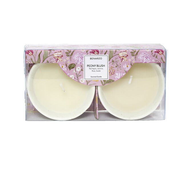 Lot de 2 bougies parfum&eacute;es 5H dans bol - 3 mod&egrave;les