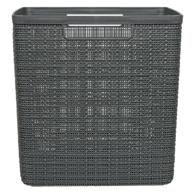 Pani&egrave;re Box Cube effet jute 17L 27x27x27cm gris