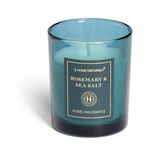 Bougie senteur romarin et sel marin dans pot en verre &Oslash;6,4xH7,9cm bleu