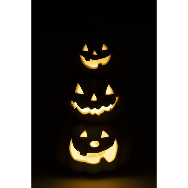 Bougeoir LED citrouille Halloween pl&acirc;tre &agrave; peindre mini peinture 3ml x8 (2 mod&egrave;les)