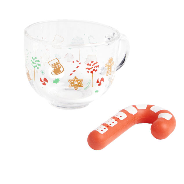 Coffret tasse Noël avec infuseur forme sucre d'orge