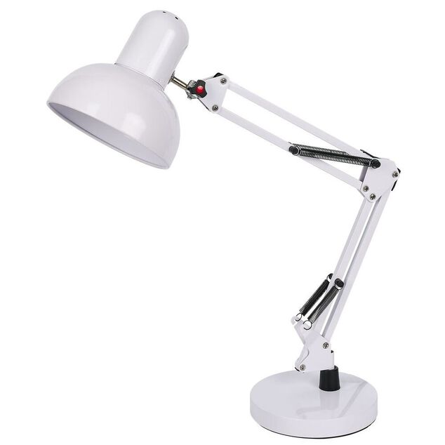 Lampe architecte m&eacute;tal blanc H56cm