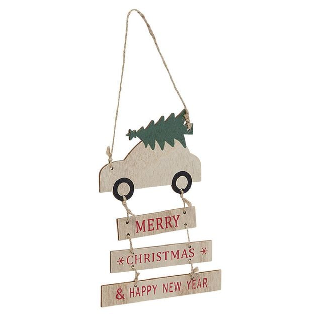 Supension Pancarte de Noël message Merry Christmas et Happy New Year