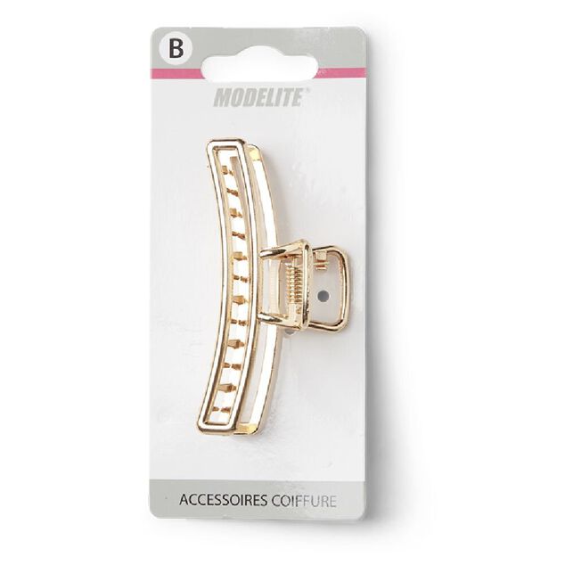 Pince cheveux dor&eacute; brillant L8cm