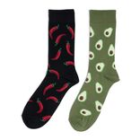 Chaussettes dépareillées motif piment/avocat - T41/45