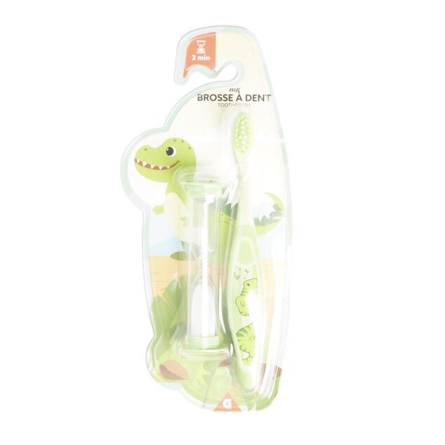 Brosse à dents enfant avec sablier 2min (2 modèles)