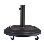Pied de parasol rond en b&eacute;ton rev&ecirc;tement plastique noir 25 kg
