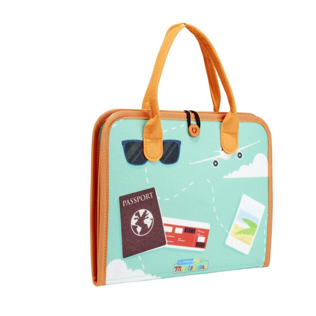 Mallette apprentissage enfant 6 activit&eacute;s &eacute;ducatives feutrine 28,5x4x25cm