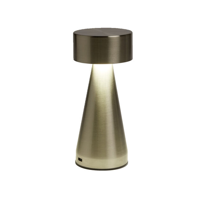 Lampe de table Squari USB tactile gris argent&eacute; &Oslash;9,5xH22,5cm