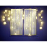 Rideau lumineux extérieur flocons de neige 76LED blanc chaud 1,5m