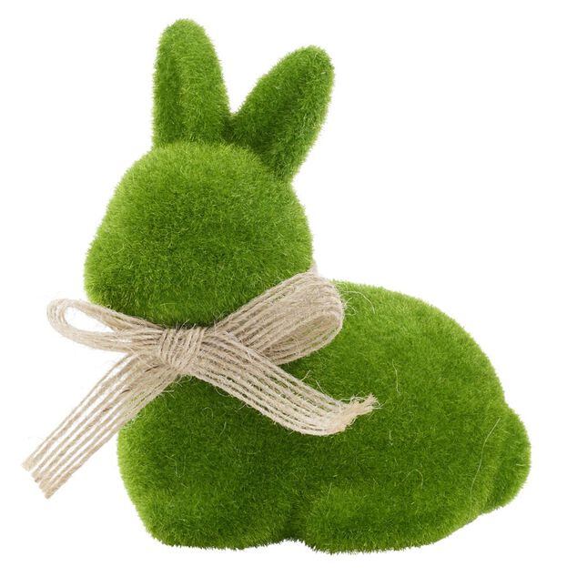 Figurine mousse lapin en gazon vert H6,5cm (3 mod&egrave;les)