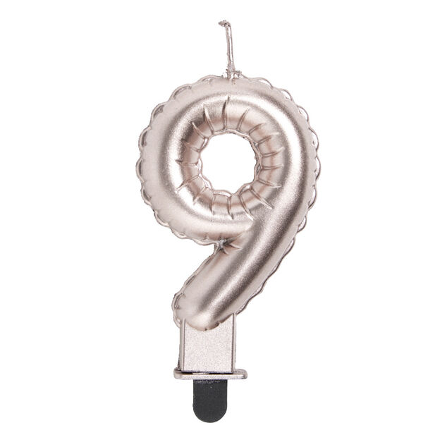 Bougie anniversaire chiffre 9 rose gold