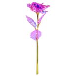 Rose &eacute;ternelle iris&eacute;e lumineuse avecLED 15x15xH50cm (3 mod&egrave;les)