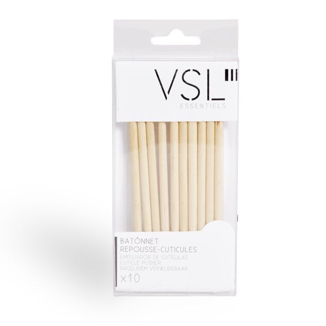 Lot de 10 bâtonnets repousse-cuticules en bambou