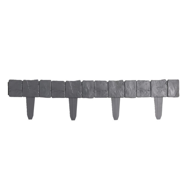 Bordure de jardin &agrave; planter effet pierre grise 4 pi&egrave;ces L25xH10cm