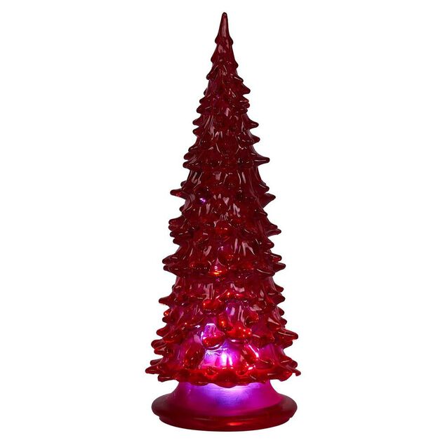Sapin lumineux d&eacute;co H19cm plastique (3 coloris)