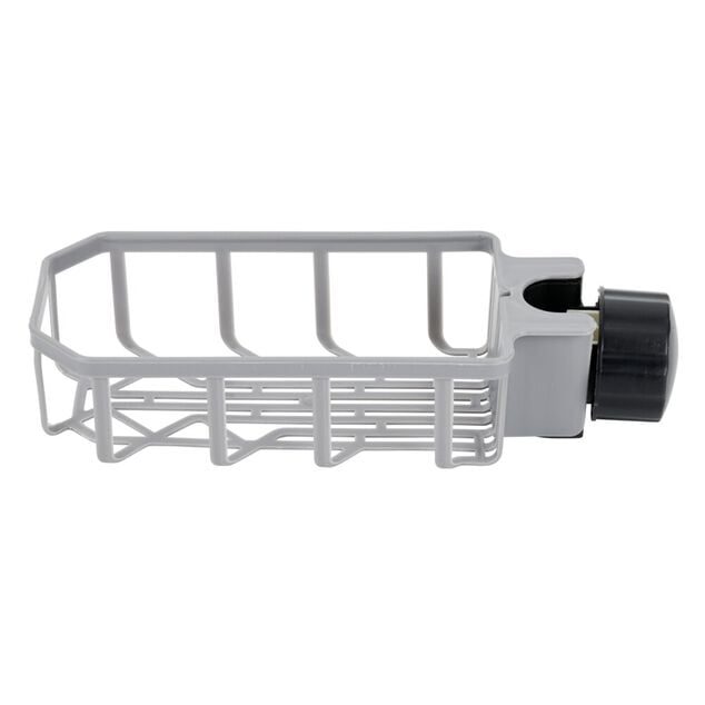 Porte-&eacute;ponge pour robinet plastique gris - L.20xl.9xH.5cm