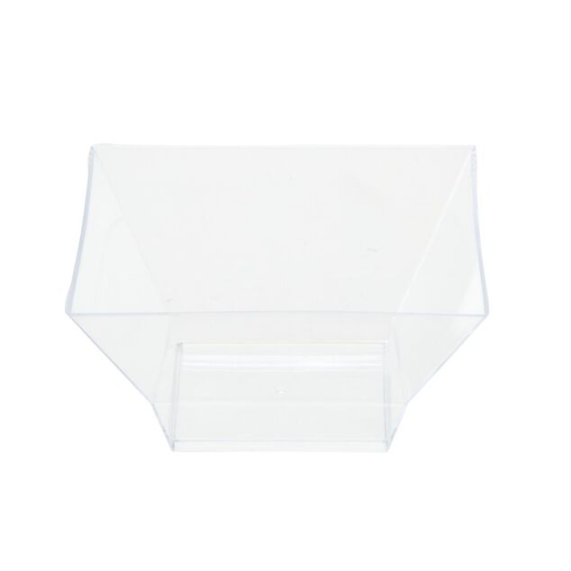 Bol plastique carr&eacute; transparent 12,4x12,4xH6,4 cm x12