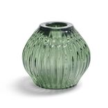 Bougeoir rond verre vert &Oslash;7,5xH7,5cm