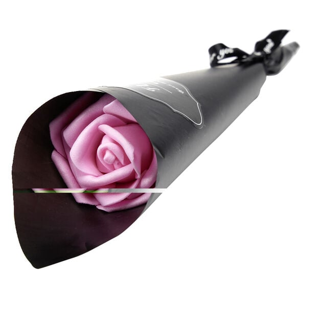 Rose &eacute;ternelle avec tige verte 5x5xH28cm (3 mod&egrave;les)