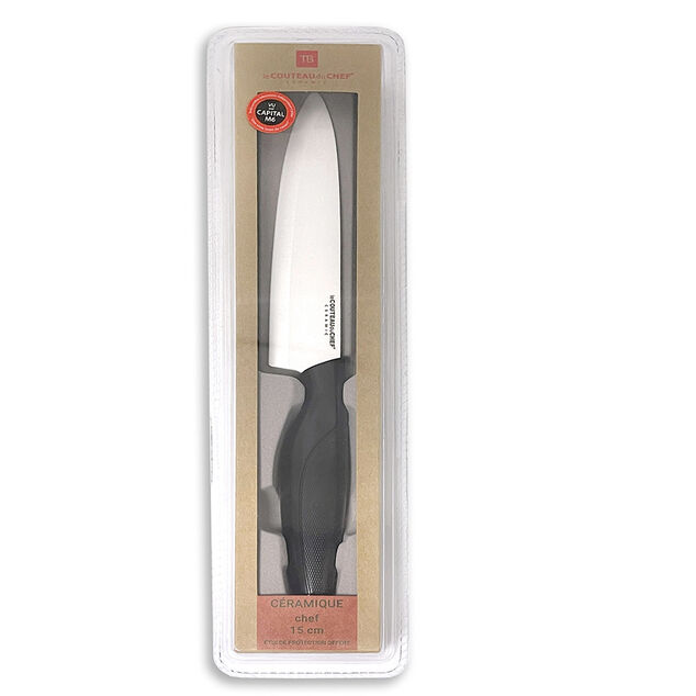 Couteau de chef lame c&eacute;ramique 15,5 cm