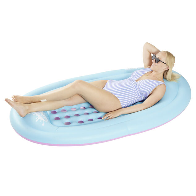 Matelas piscine gonflable plastique 2en1 rose 178x86xH23cm