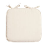 Galette de chaise carrée 38x36cm à nouettes polycoton beige