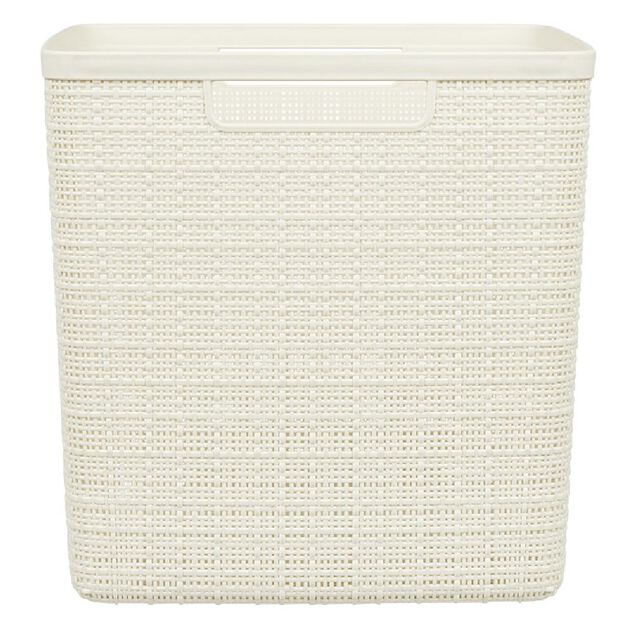 Pani&egrave;re Box Cube effet jute 17L 27x27x27cm beige