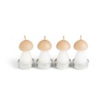 Bougie champignon blanc et orange 6H x4