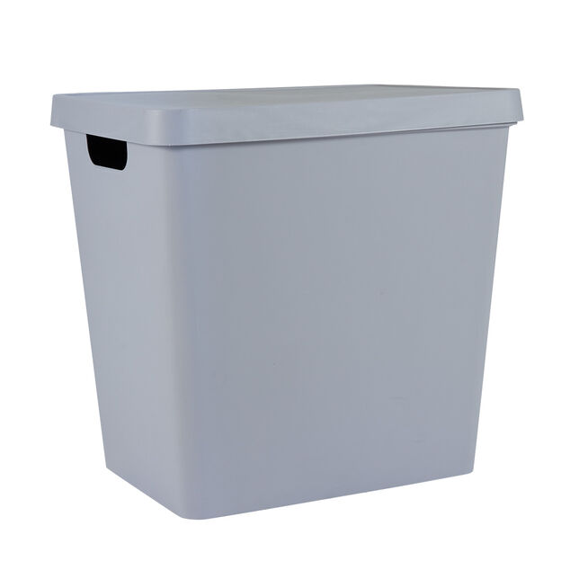 Bo&icirc;te de rangement avec couvercle grise 26 L
