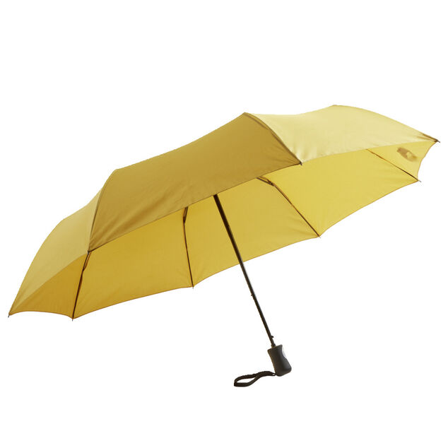 Parapluie pliable automatique uni jaune L24cm