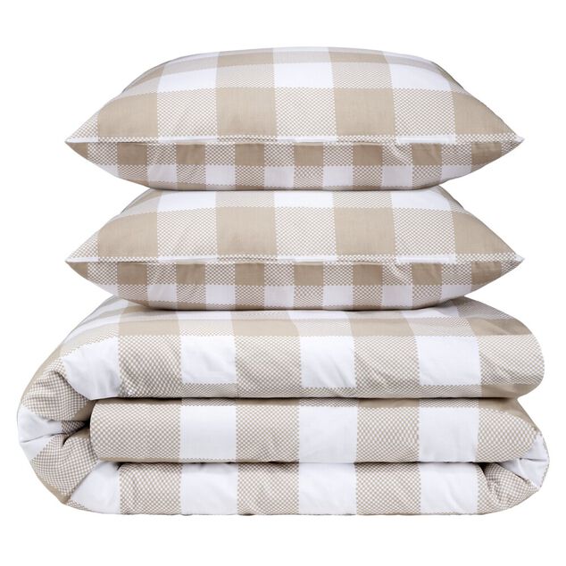 Parure de lit 240x260cm 2 personnes coton &agrave; motifs 3 pi&egrave;ces (4 mod&egrave;les)