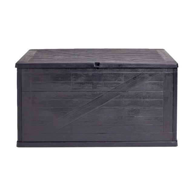 Coffre de rangement 320L  plastique gris fonc&eacute; 119x45xH60cm