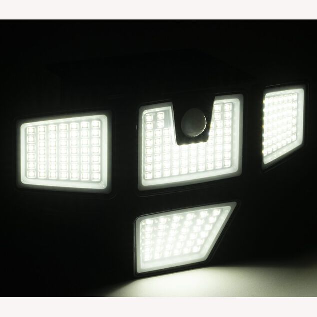 Lampe solaire murale d&eacute;tecteur de mouvement 192LED 800lms 7W noir