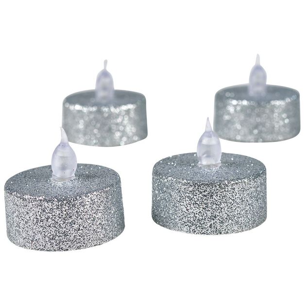 Bougie lumineuse argent&eacute;e No&euml;l x4