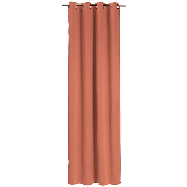 Rideau occultant terracotta &agrave; oeillets pour petite fen&ecirc;tre 140x180cm
