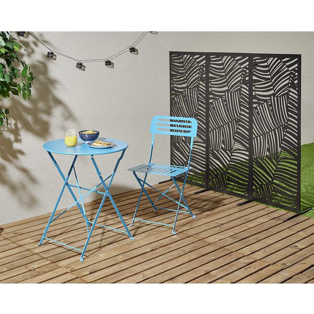 Panneau d&eacute;coratif design feuillage m&eacute;tal ajour&eacute; noir 50xH130cm