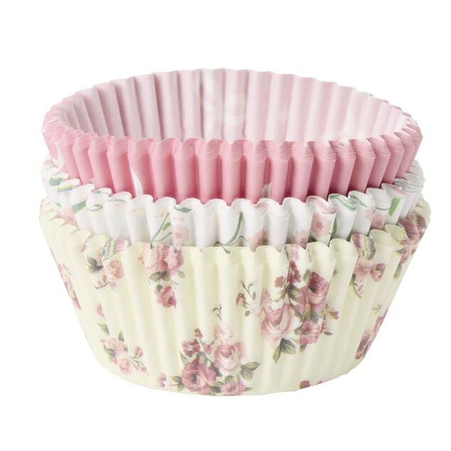 Caissette de cuisson x75 cupcakes et muffins en papier motif floral &Oslash;7xH5cm