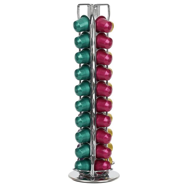 Porte capsules rotatif en inox &Oslash;11xH37cm