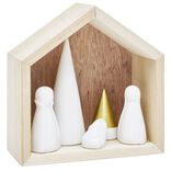 Cr&egrave;che c&eacute;ramique et bois H15,5cm
