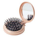 Brosse à cheveux pliable ronde avec miroir Ø6,5cm (3 modèles)