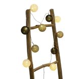 Guirlande lumineuse 10 boules beige noir marron L165cm