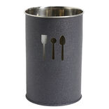 Pot range-couverts Ø10xH.15cm inox finition gris crocodile