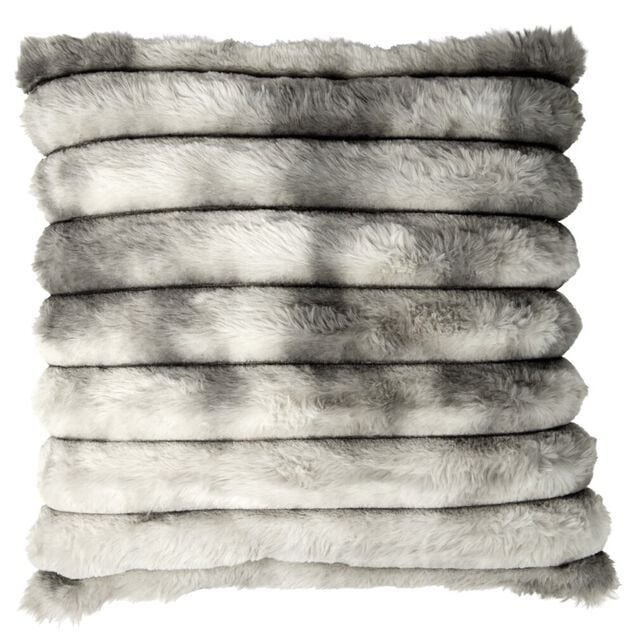 Coussin fourrure c&ocirc;tel&eacute;e 45x45cm (2 mod&egrave;les)
