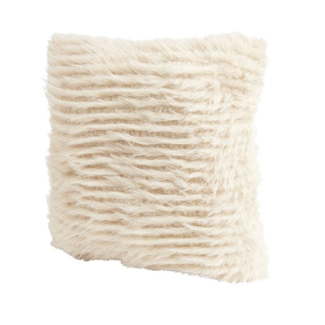 Coussin carr&eacute; &agrave; poils longs 40x40cm - 3 mod&egrave;les